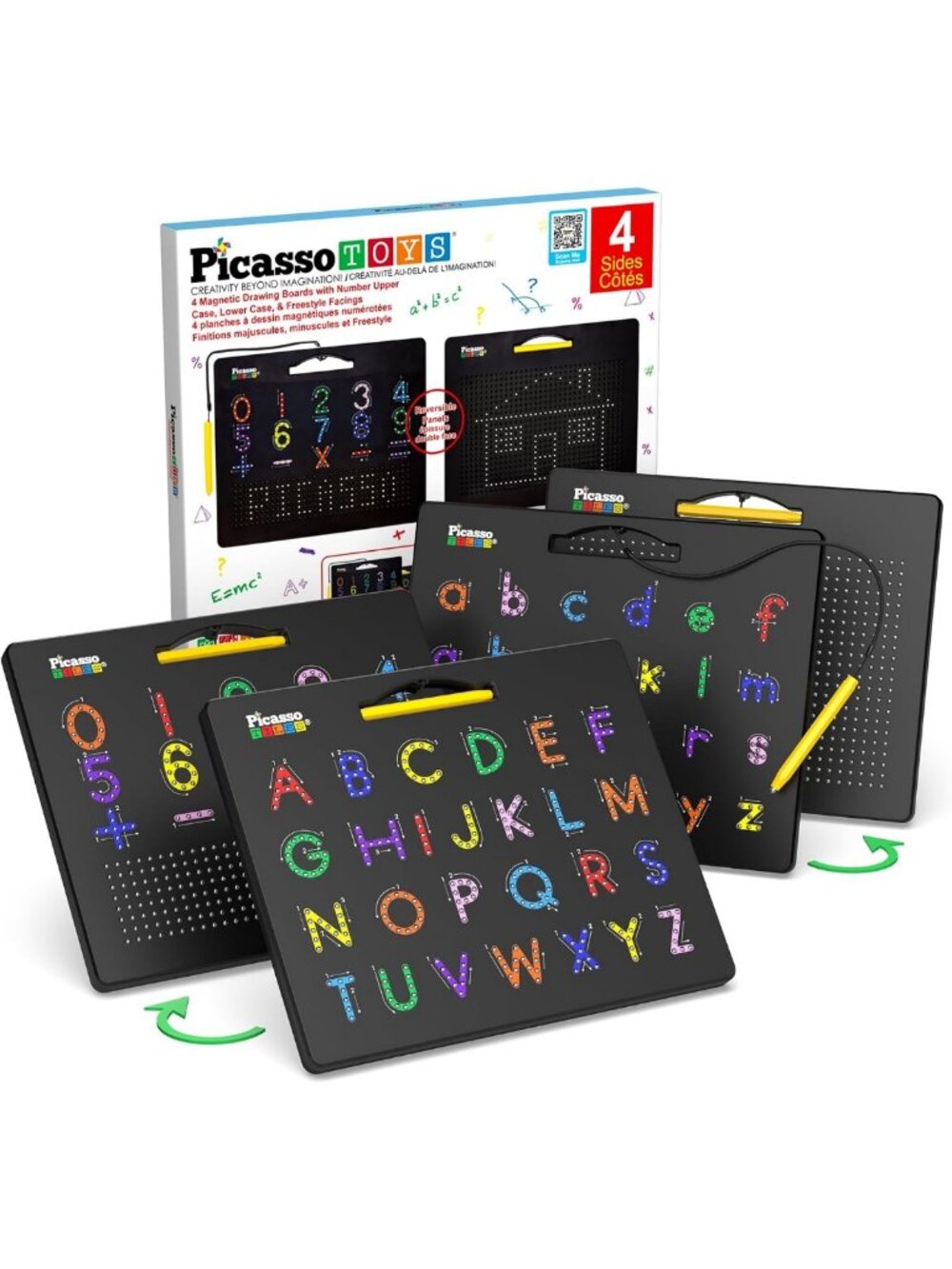 Magnetic Drawing Board & Letter Board Set - 2-Pack Freestyle STEM Toy for Kids
